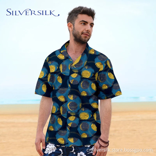 Casual Colorful Summer Short Printing Men Shirt Vietnam